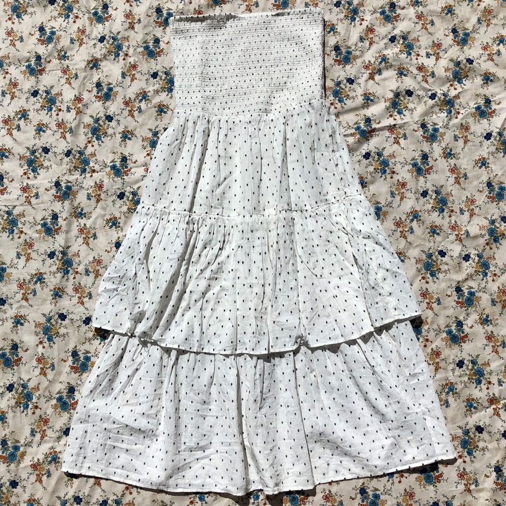 NWOT Strapless White Midi Dress
